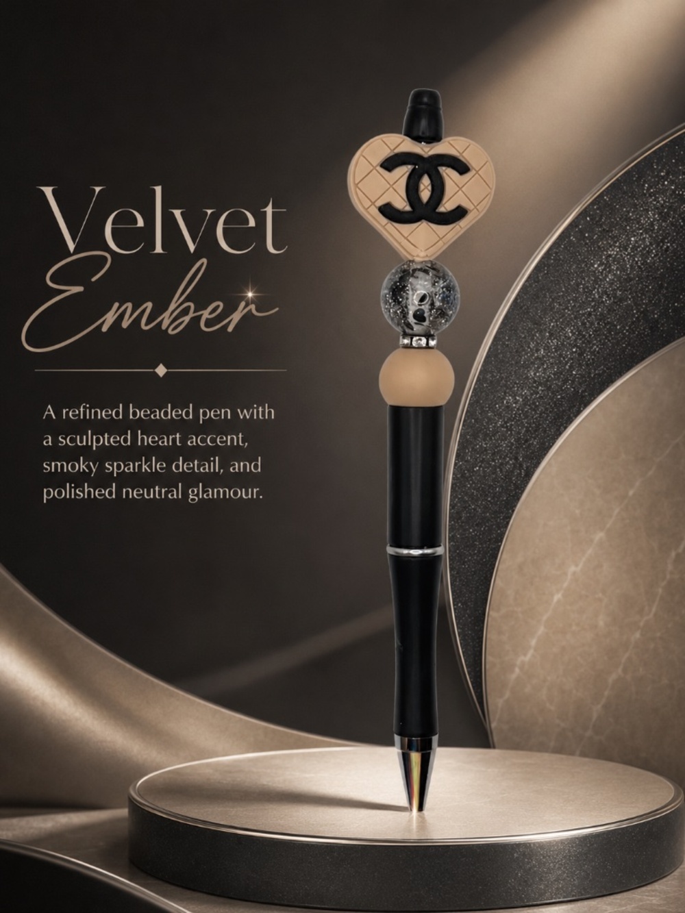 Tan Heart Pen